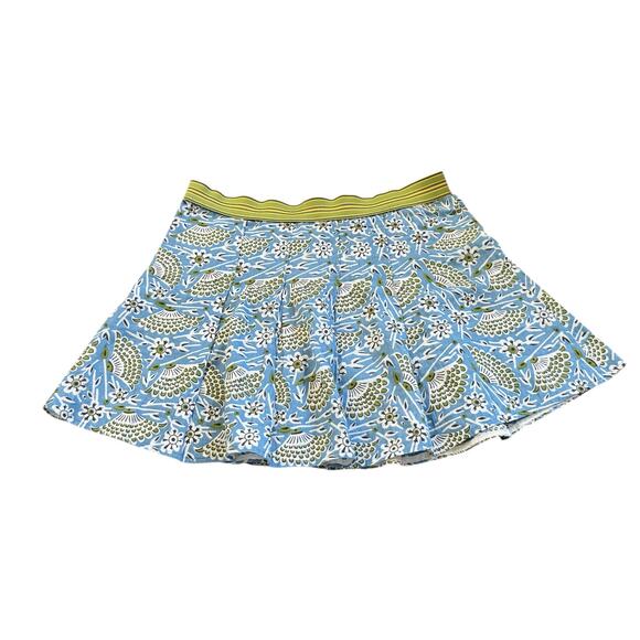 Free People Patterned Mini Skirt Beach Cover Up Semi Sheer Size 4 Blue Green - Picture 8 of 10